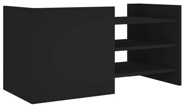 Fekete szerelt fa TV-szekrény 80 x 35 x 40 cm