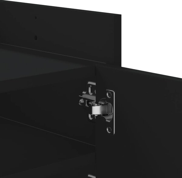 Fekete szerelt fa TV-szekrény 100 x 35 x 40 cm