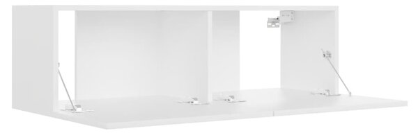 Fehér szerelt fa TV-szekrény 100 x 30 x 30 cm