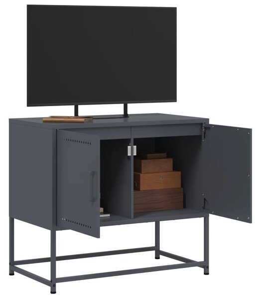 Antracitszürke acél TV-szekrény 68,5x39x60,5 cm