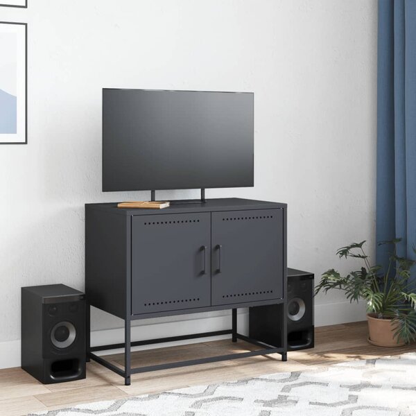 Antracitszürke acél TV-szekrény 68,5x39x60,5 cm