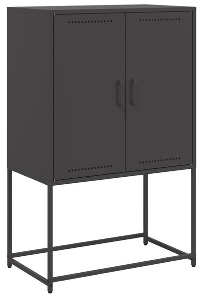 Fekete acél magasszekrény 68,5 x 38,5 x 107 cm