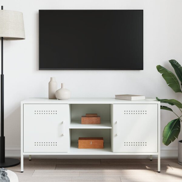 Fehér acél TV-szekrény 100,5 x 39 x 50,5 cm