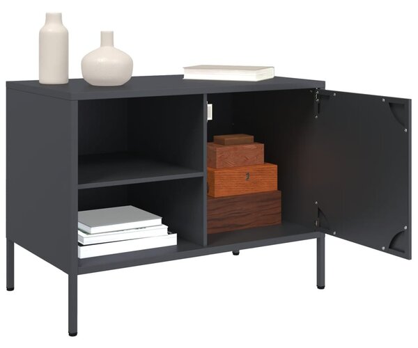 2 db antracitszürke acél TV-szekrény 68 x 39 x 50,5 cm