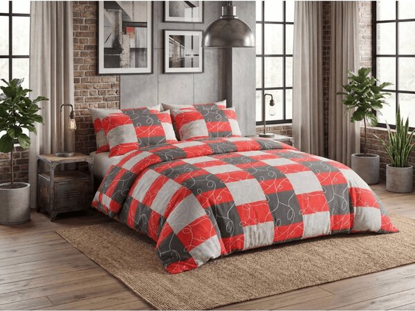 Pamut ágyneműhuzat SQUARES BLEND piros Ágyneműhuzat mérete: 70 x 90 cm | 140 x 200 cm