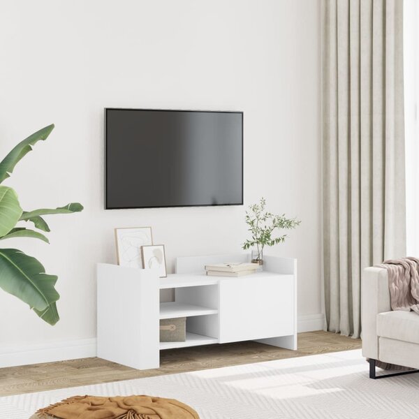 Fehér szerelt fa TV-szekrény 80 x 35 x 40 cm
