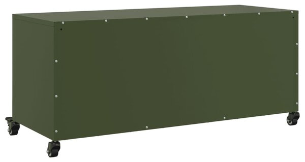 Olívazöld acél TV-szekrény 100,5 x 39 x 43,5 cm