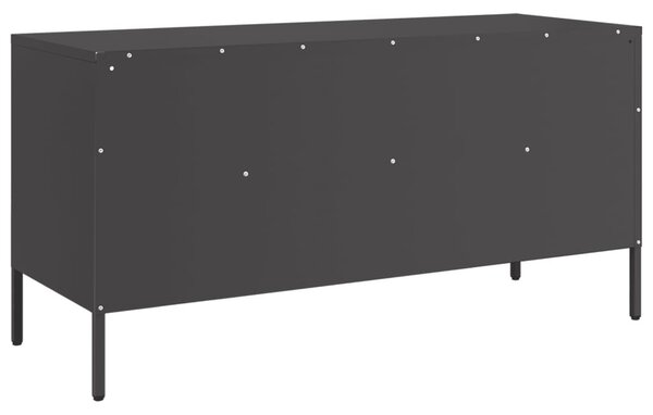 Fekete acél TV-szekrény 100,5 x 39 x 50,5 cm