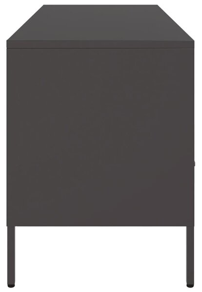 Fekete acél TV-szekrény 100,5 x 39 x 50,5 cm