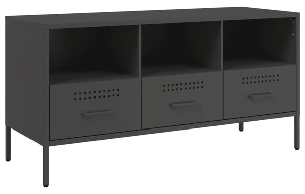 Fekete acél TV-szekrény 100,5 x 39 x 50,5 cm