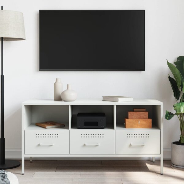 Fehér acél TV-szekrény 100,5 x 39 x 50,5 cm