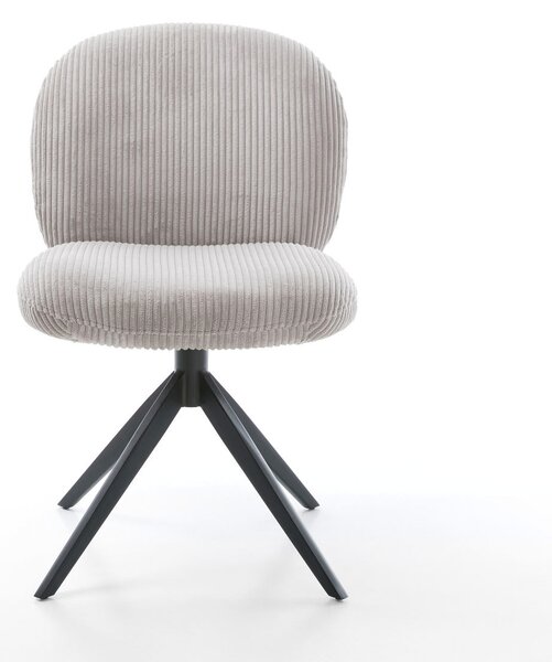 DELIFE Étkezőszék Nube-Flex mikroszálas ezüstszürke kereszt láb széles fekete 360° forgatható billenő zsákrugós matrac