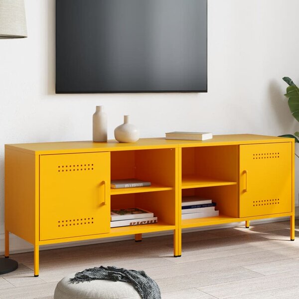 2 db mustársárga acél TV-szekrény 68 x 39 x 50,5 cm