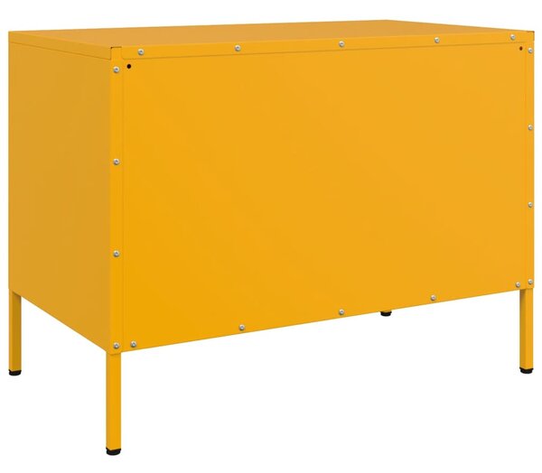 2 db mustársárga acél TV-szekrény 68 x 39 x 50,5 cm