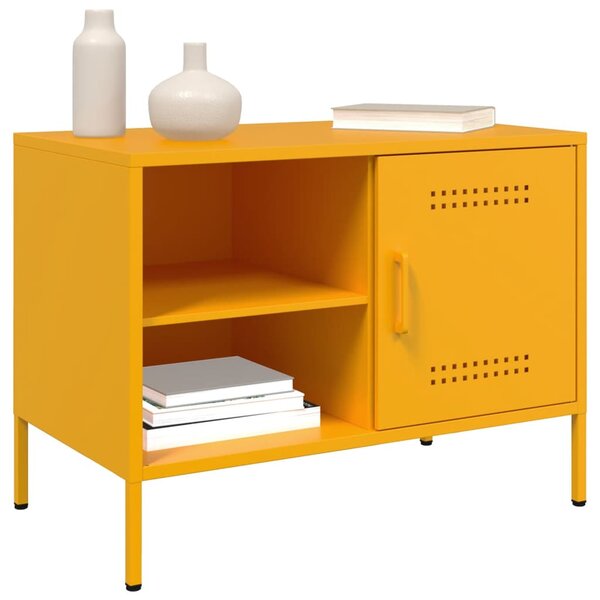 2 db mustársárga acél TV-szekrény 68 x 39 x 50,5 cm
