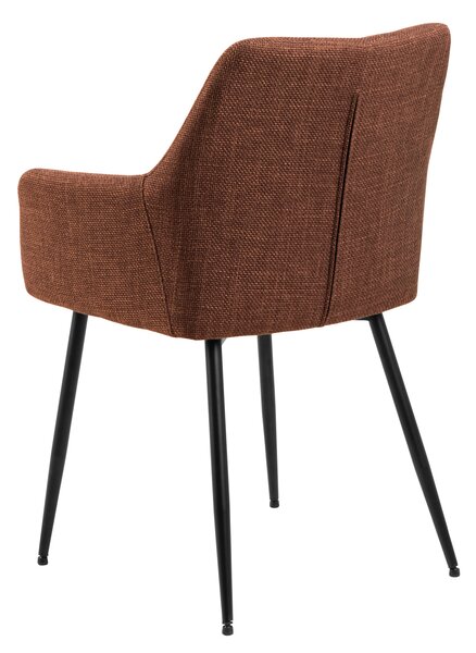 MAZZONI EXPORT VERA Terrakotta (Basel 44 szövet) - MODERN KÁRPITOZOTT KAGYLÓSZÉK LOFT STÍLUSÚ NAPPALIBA/ÉTKEZŐBE