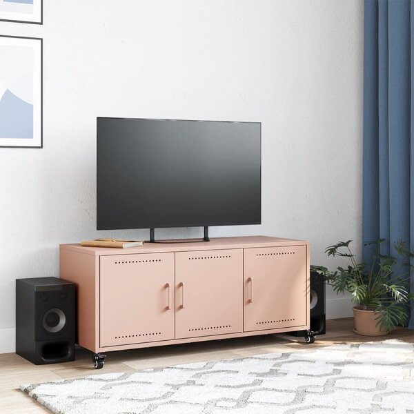 Rózsaszín acél TV-szekrény 100,5 x 39 x 43,5 cm