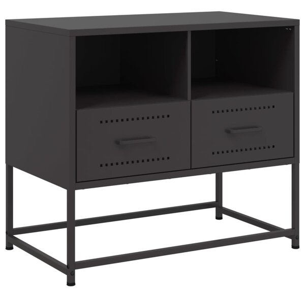 Fekete acél TV-szekrény 68 x 39 x 60,5 cm