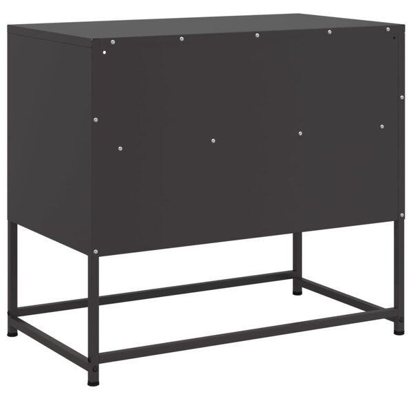 Fekete acél TV-szekrény 68 x 39 x 60,5 cm