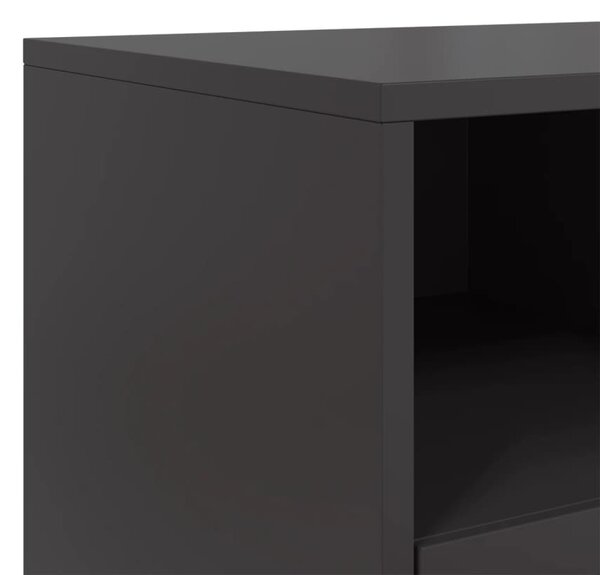 Fekete acél TV-szekrény 68 x 39 x 60,5 cm