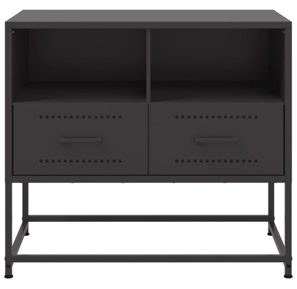 Fekete acél TV-szekrény 68 x 39 x 60,5 cm