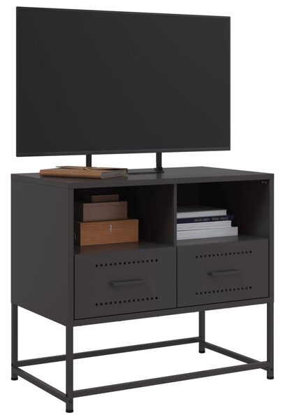 Fekete acél TV-szekrény 68 x 39 x 60,5 cm