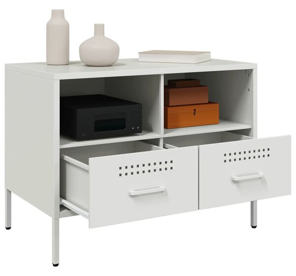 2 db fehér acél TV-szekrény 68 x 39 x 50,5 cm