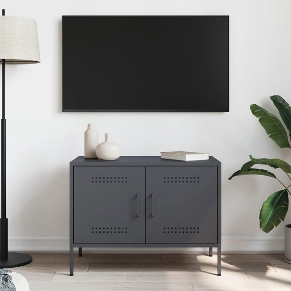 Antracitszürke acél TV-szekrény 68 x 39 x 50,5 cm
