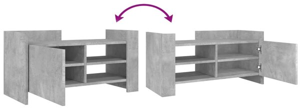 Betonszürke szerelt fa TV-szekrény 80 x 35 x 40 cm