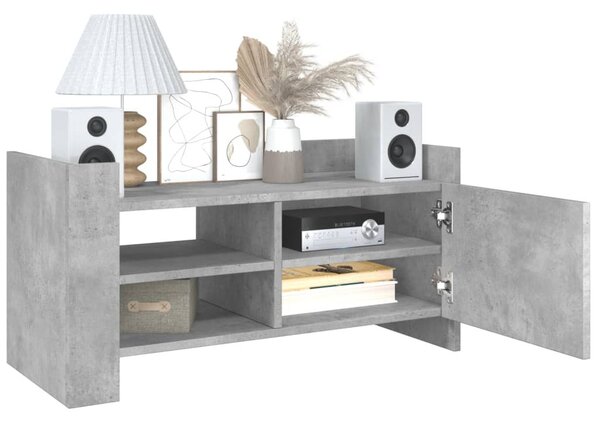 Betonszürke szerelt fa TV-szekrény 80 x 35 x 40 cm