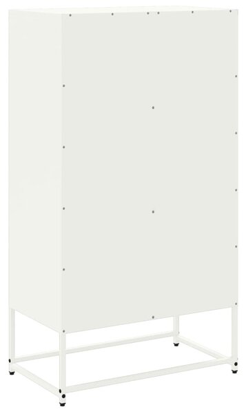 Fehér acél magasszekrény 68,5 x 38,5 x 123,5 cm
