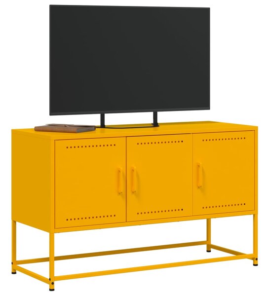 Mustársárga acél TV-szekrény 100,5x39x60,5 cm