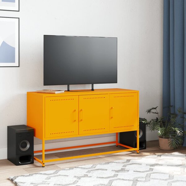 Mustársárga acél TV-szekrény 100,5x39x60,5 cm