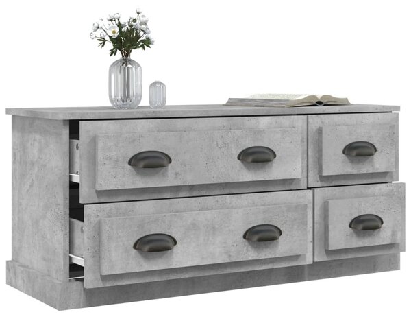 Betonszürke szerelt fa TV-szekrény 100 x 35,5 x 45 cm