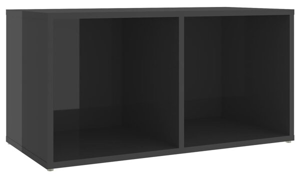 2 db magasfényű szürke szerelt fa TV-szekrény 72 x 35 x 36,5 cm