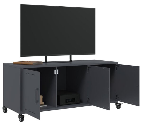 Antracitszürke acél TV-szekrény 100,5 x 39 x 43,5 cm