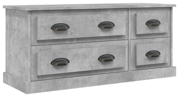 Betonszürke szerelt fa TV-szekrény 100 x 35,5 x 45 cm