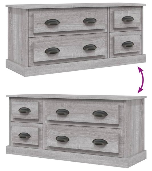 Szürke sonoma színű szerelt fa TV-szekrény 100x35,5x45 cm