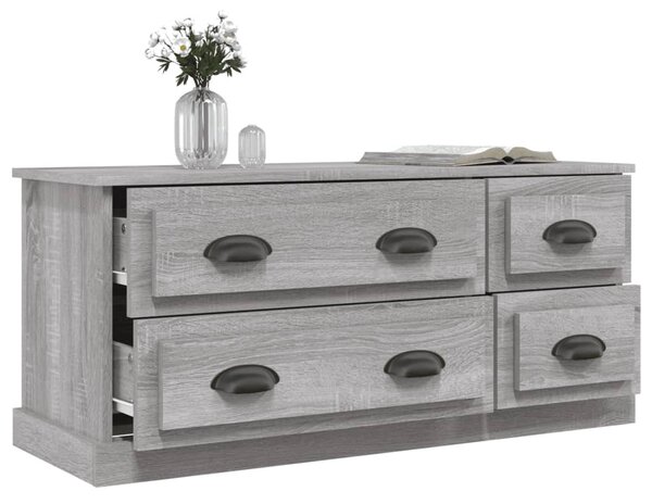 Szürke sonoma színű szerelt fa TV-szekrény 100x35,5x45 cm