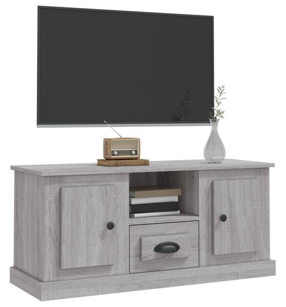 Szürke sonoma színű szerelt fa TV-szekrény 100x35,5x45 cm