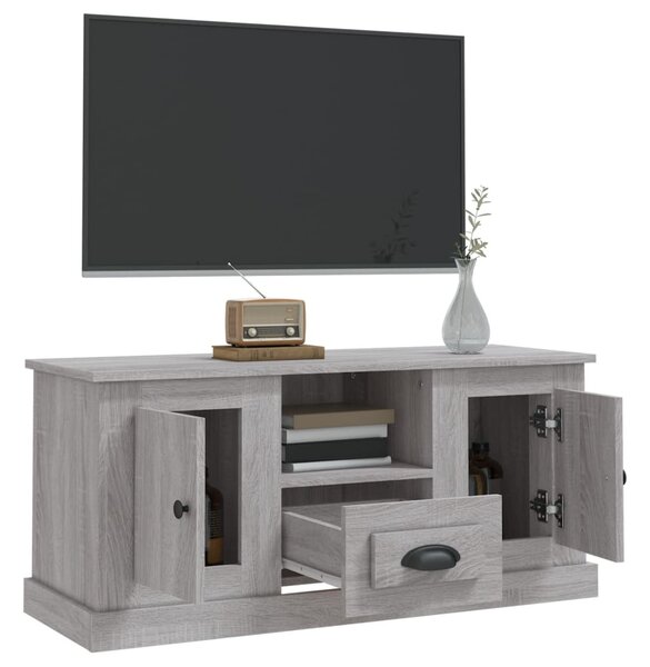 Szürke sonoma színű szerelt fa TV-szekrény 100x35,5x45 cm