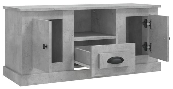 Betonszürke szerelt fa TV-szekrény 100 x 35,5 x 45 cm