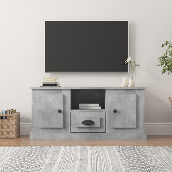 Betonszürke szerelt fa TV-szekrény 100 x 35,5 x 45 cm