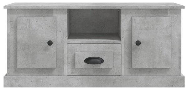 Betonszürke szerelt fa TV-szekrény 100 x 35,5 x 45 cm
