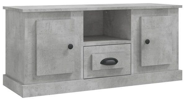 Betonszürke szerelt fa TV-szekrény 100 x 35,5 x 45 cm