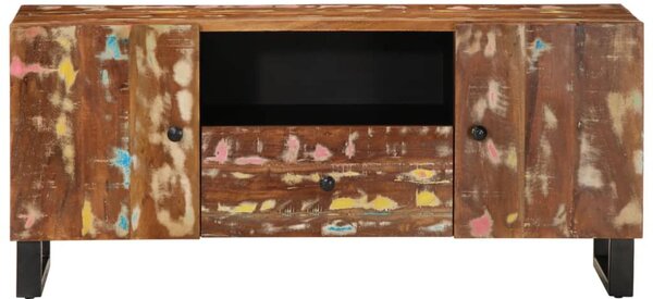 Tömör újrahasznosított és szerelt fa TV-szekrény 105x33,5x46 cm