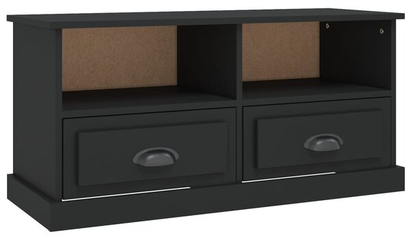 Fekete szerelt fa TV-szekrény 93x35,5x45 cm