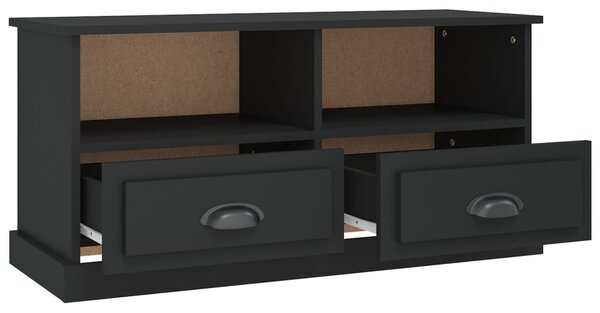 Fekete szerelt fa TV-szekrény 93x35,5x45 cm