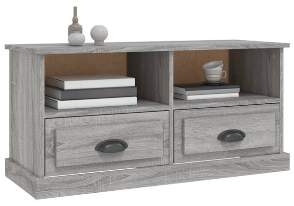 Szürke sonoma színű szerelt fa TV-szekrény 93x35,5x45 cm