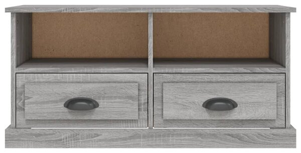 Szürke sonoma színű szerelt fa TV-szekrény 93x35,5x45 cm